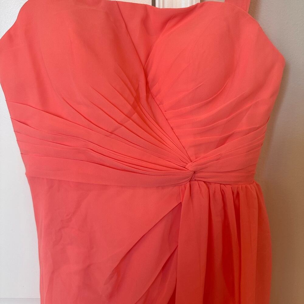Chiffon Coral Evening Gown - Picture 3 of 10